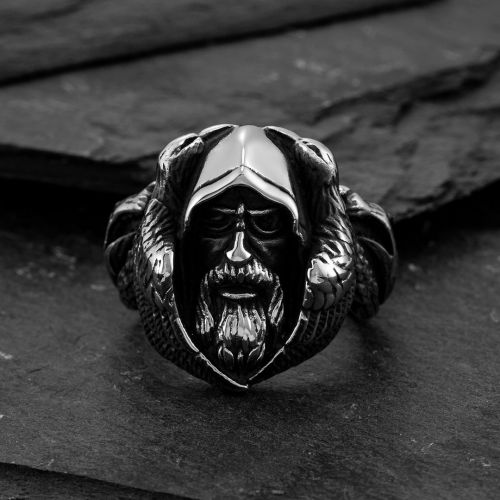 Mythology Odin Wolf Stainless Steel Ring