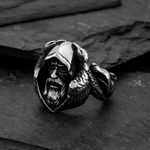 Mythology Odin Wolf Stainless Steel Ring
