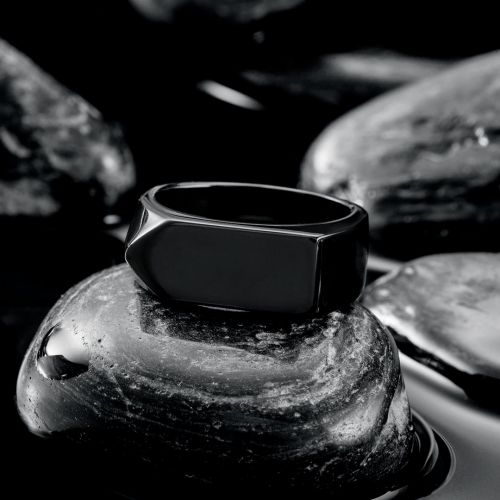 Simple Black Arrow Stainless Steel Ring