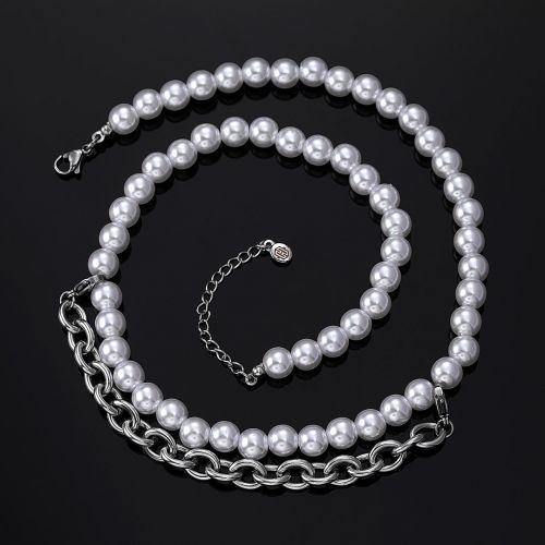 8mm Pearl with Cable Chain Necklace