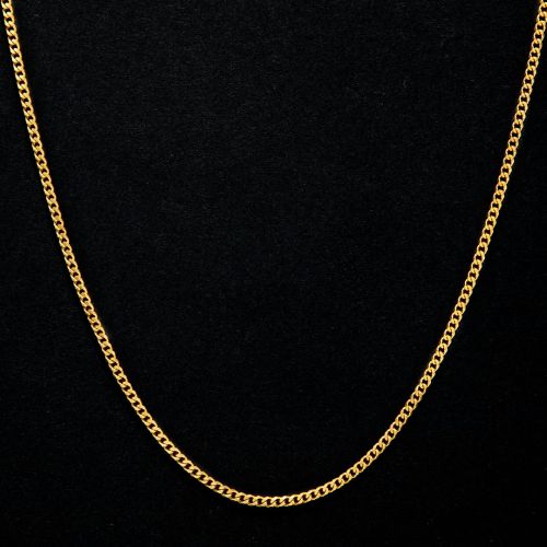 2.5mm Diamond-Cut Stainless Steel Cuban Chain in Gold