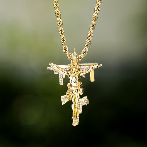 Jesus Christ Crucifix Shooting Machinery Cross Pendant