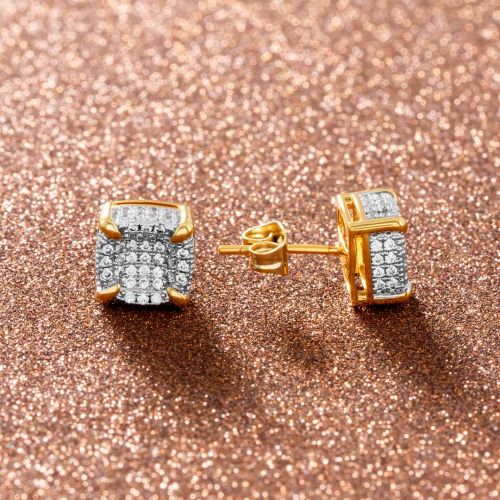 9*9mm-Rounded Square Stud Earrings