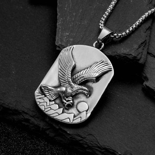 Sunset Eagle Stainless Steel Dog Tag