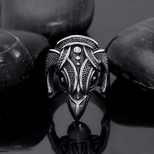 Punk Crow Stainless Steel Ring