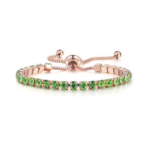 4mm Apple-green Tennis Chain Bracelet