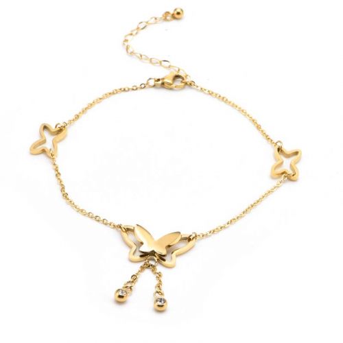 316L Stainless Steel Butterfly Anklet