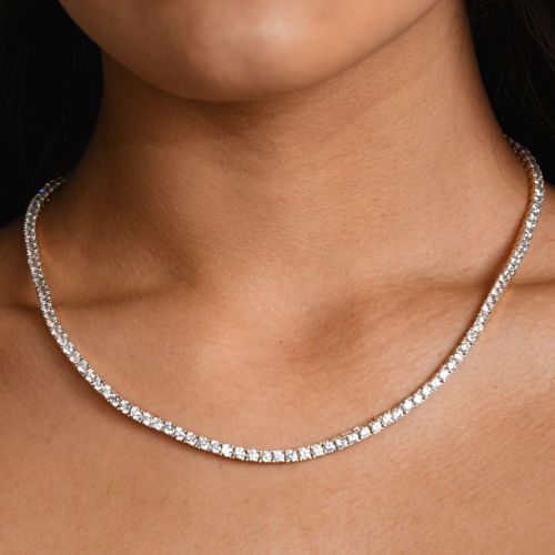 Iced 3mm Crystal Tennis Chain in White Gold