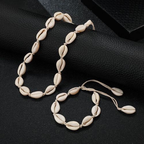 Handmade Puka Shell Bracelet & Choker Set