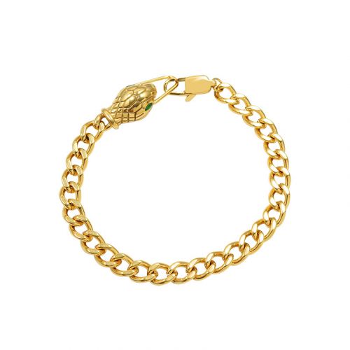 Snake Head Bracelet in Gold