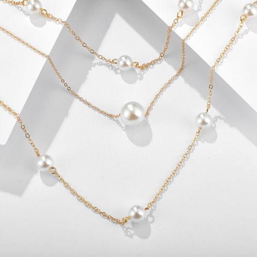 Multi-layer Pearl Choker Necklace