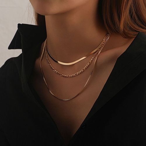 Snake Chain Twisted Rope Chain Figaro Chain Layered Necklace