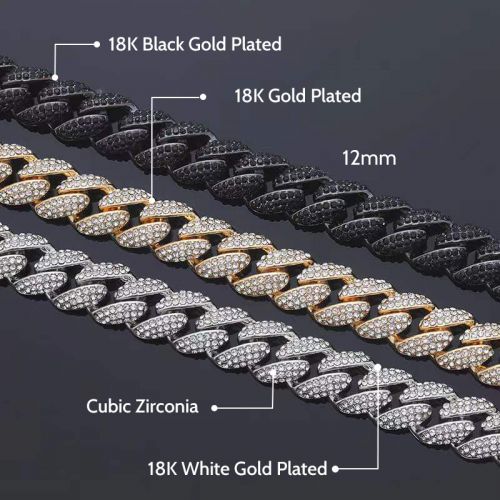 12mm Micro Paved Cuban Link Chain