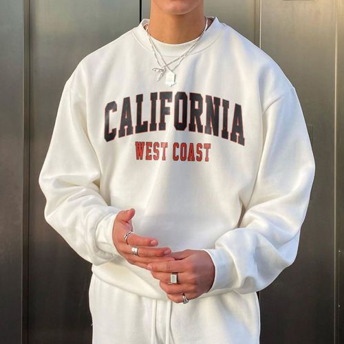 Vintage Men's California Print Casual Sweatshirt
