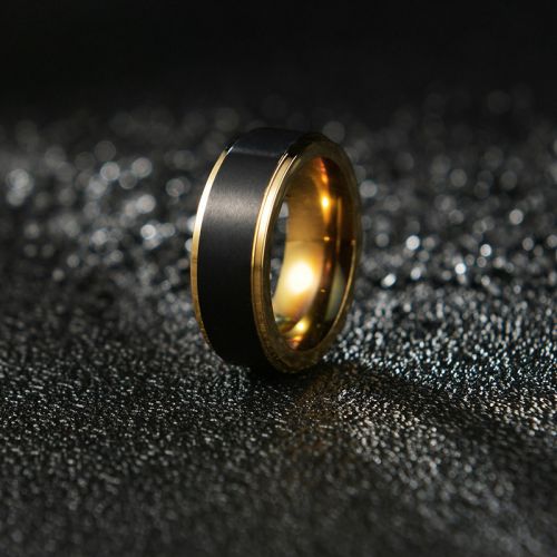8mm Goden&Black Tungsten Ring