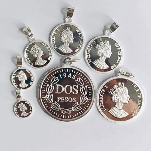Queen Elizabeth II Coin Silver Pendant