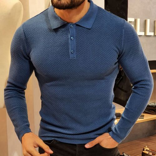 Long Sleeve Solid Casual Polo Knit Sweater