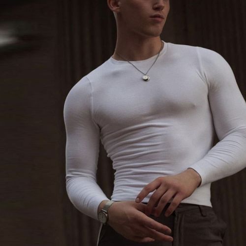 Sports fitness clothes top stretch turtleneck bottoming T-shirt