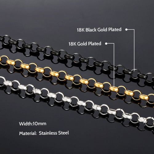 8mm Stainless Steel Rolo Bracelet