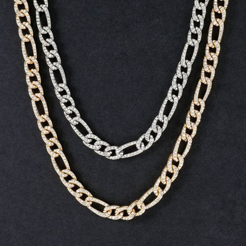 7mm Iced Figaro Chain