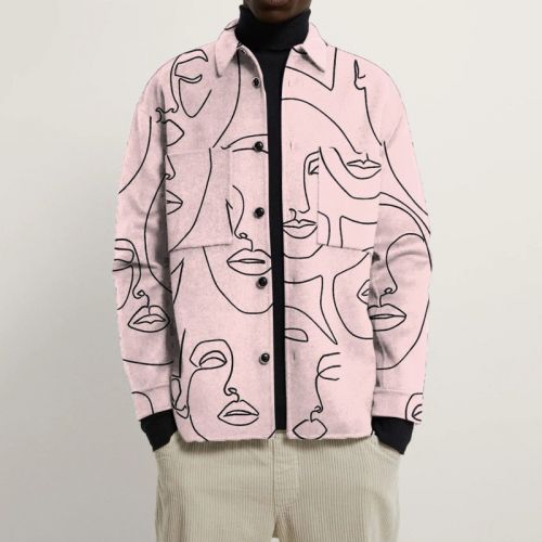 Fashion printed youth pink jacket
