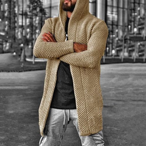 Cardigan solid hooded turtleneck sweater