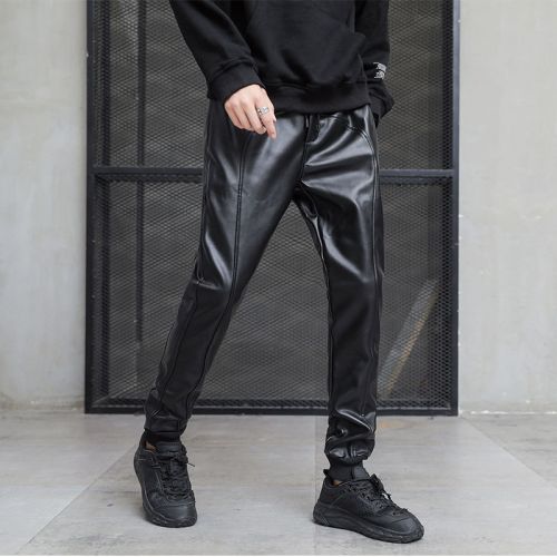 Loose leather trousers