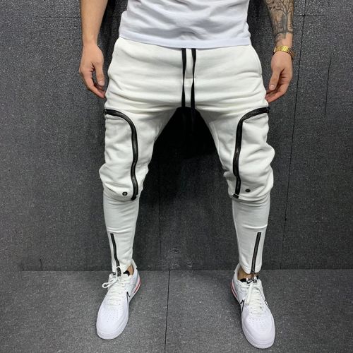 Men's hip-hop zipper pocket casual pants