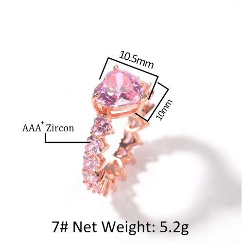 Heart Cut Pink Love Ring in Rose Gold