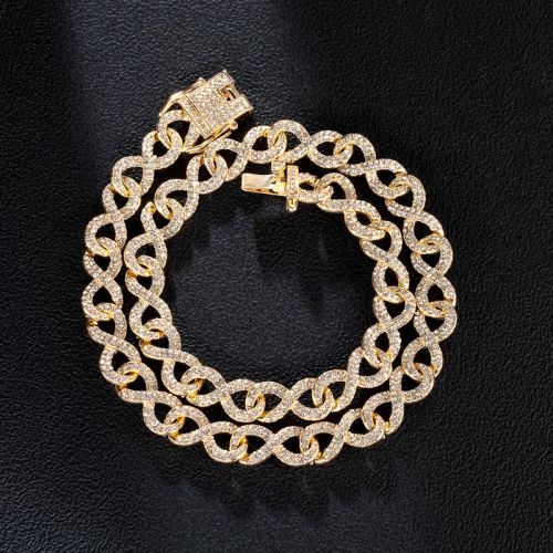 11mm Iced Infinity Cuban Link Chain in Gold