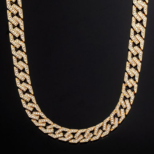 14mm Iced Cuban Link Chain in Gold