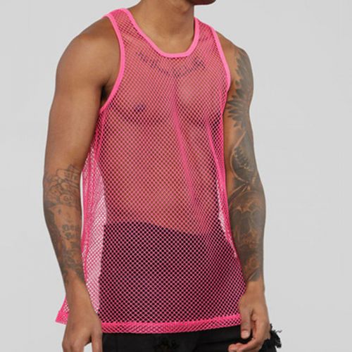 Knitted Mesh Vest With Cut Out Detail