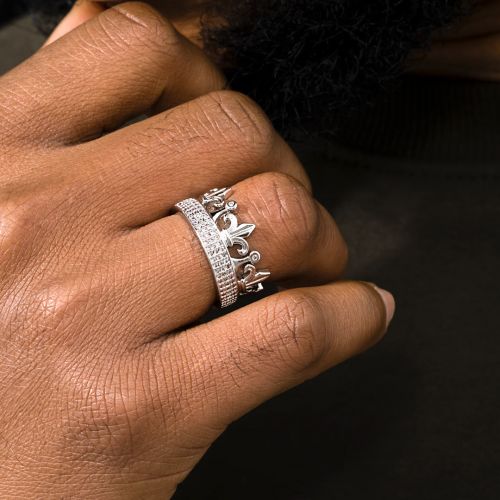 Iced King Crown Ring
