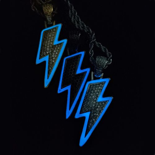 Iced Glowing Lightning Pendant