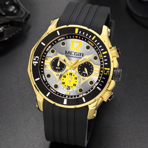Waterproof Quartz Military Sport Watch with Silicone Strap