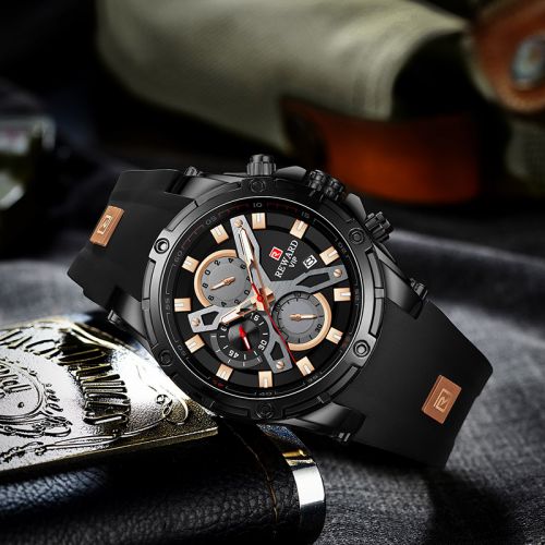 Multifunctional Waterproof Sport Silicone Band Quartz Watches for Men