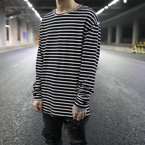 Men's Basic Striped Long-Sleeved T-Shirt