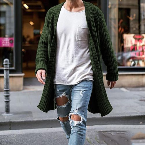 Solid Color Loose Knit Long Cardigan