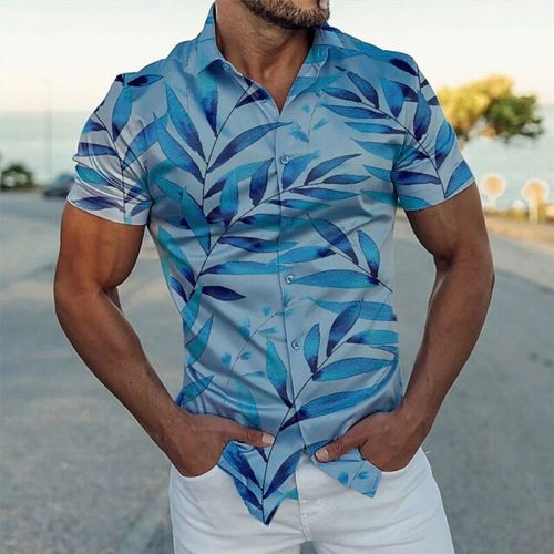 Men's Loose Beach Vacation Floral Short Sleeve Shirt