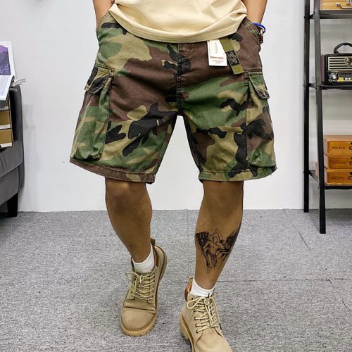 Summer American Style Multi-pocket Camouflage Cargo Shorts
