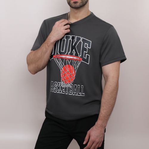 Vintage Basketball Print Short Sleeve T-Shirt