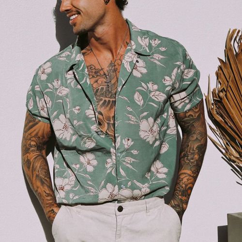 Men's Resort Style Casual Beach Vacation Short Sleeve Shirt