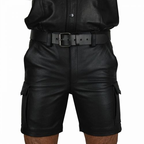 Fashion Casual Solid Color Short Leather Pants