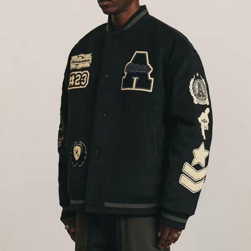 American Hip Hop High Street Baseball Uniform Embroidered Jacket