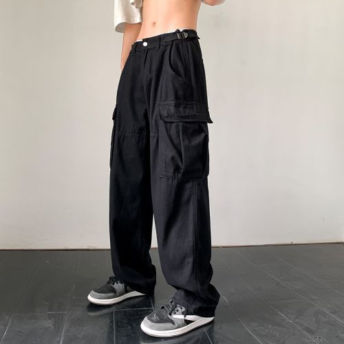 Men's Thin Large Pocket Straight Casual Pants