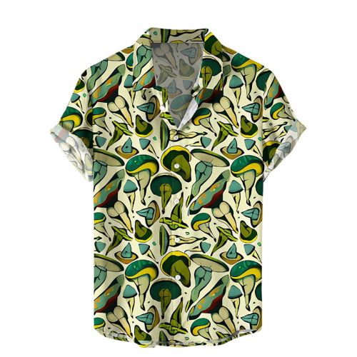 Men's Hawaiian Shirts Sexy Mushroom Print Aloha Shirt