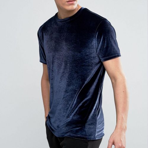 Plain Velvet Short Sleeve T-Shirt
