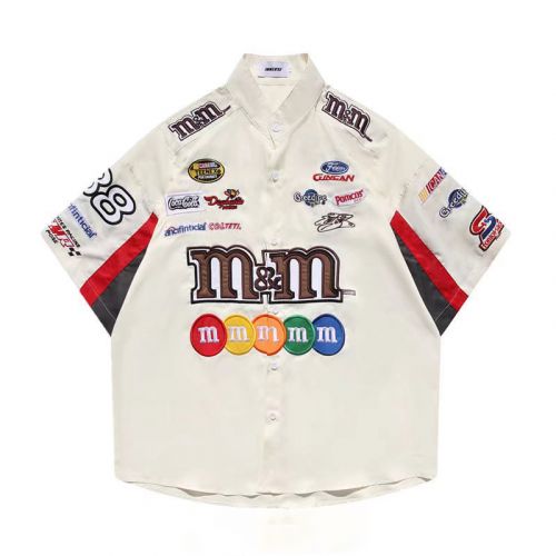 Embroidered Shirt With Vintage Racing Elements