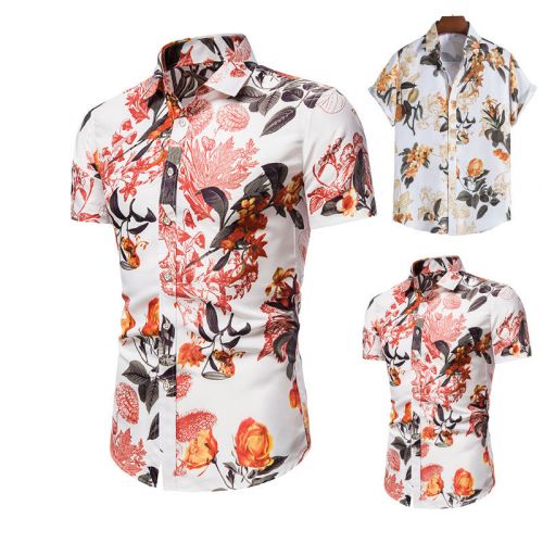 Men's Printed Hawaiian Short Sleeve Shirt