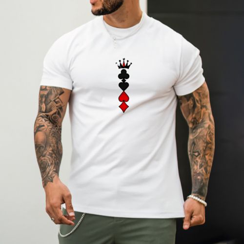 Poker Flower Short-sleeved T-shirt